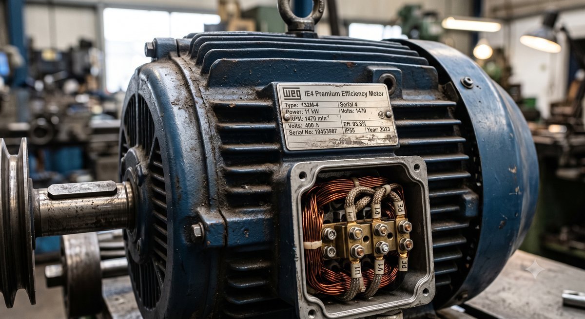 Three-phase industrial electric motors requiring SABER certification and IEC 60034 efficiency testing for Saudi Arabia