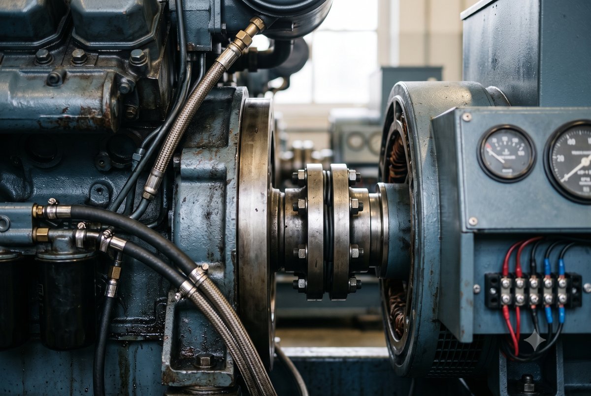 Diesel generator set (genset) with engine and alternator requiring SABER certification for Saudi Arabia