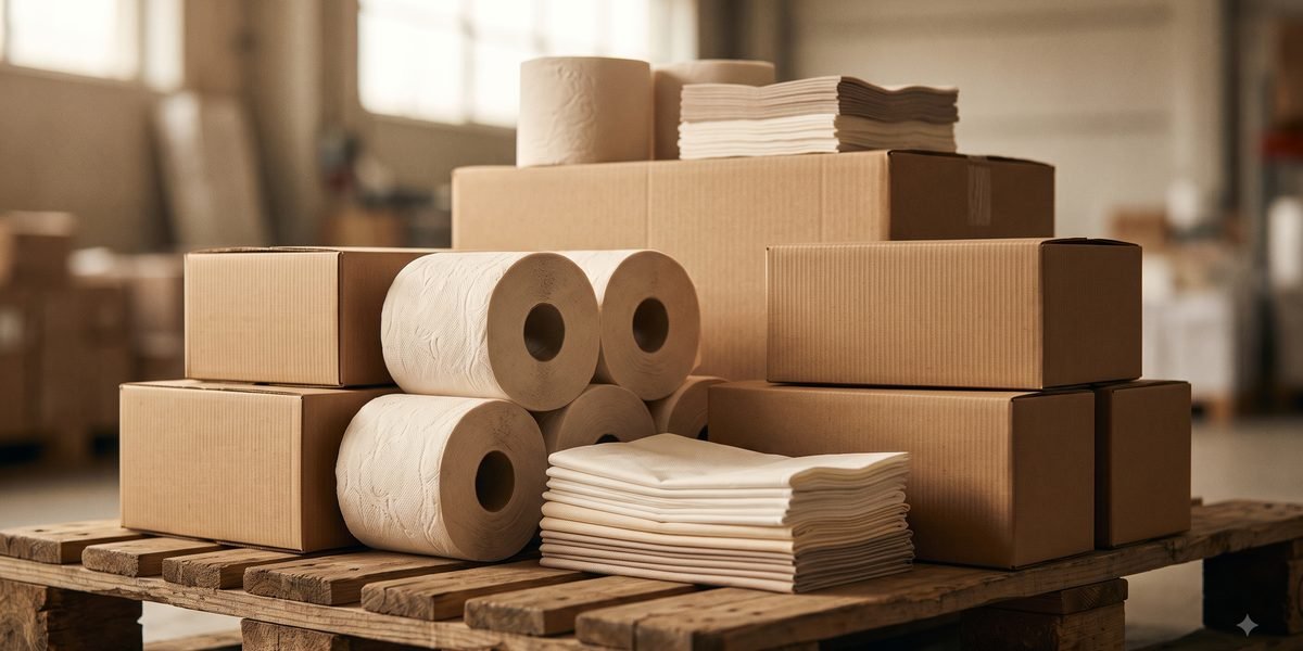 Paper, tissue and cardboard products prepared for SABER certification